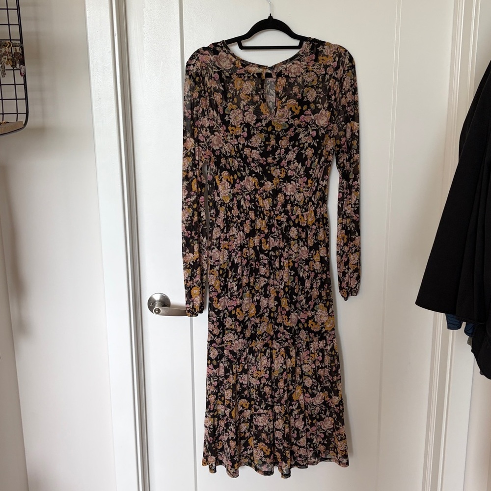 Wild Fable Floral Long Sleeve Midi Dress - Picture 4 of 4